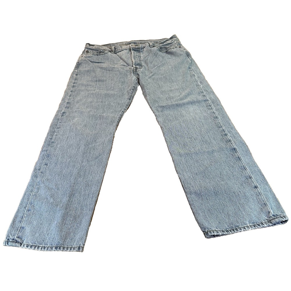 Levi's 501 Jeans Mens Blue Denim Pant Button Fly Light Wash Size 36x29